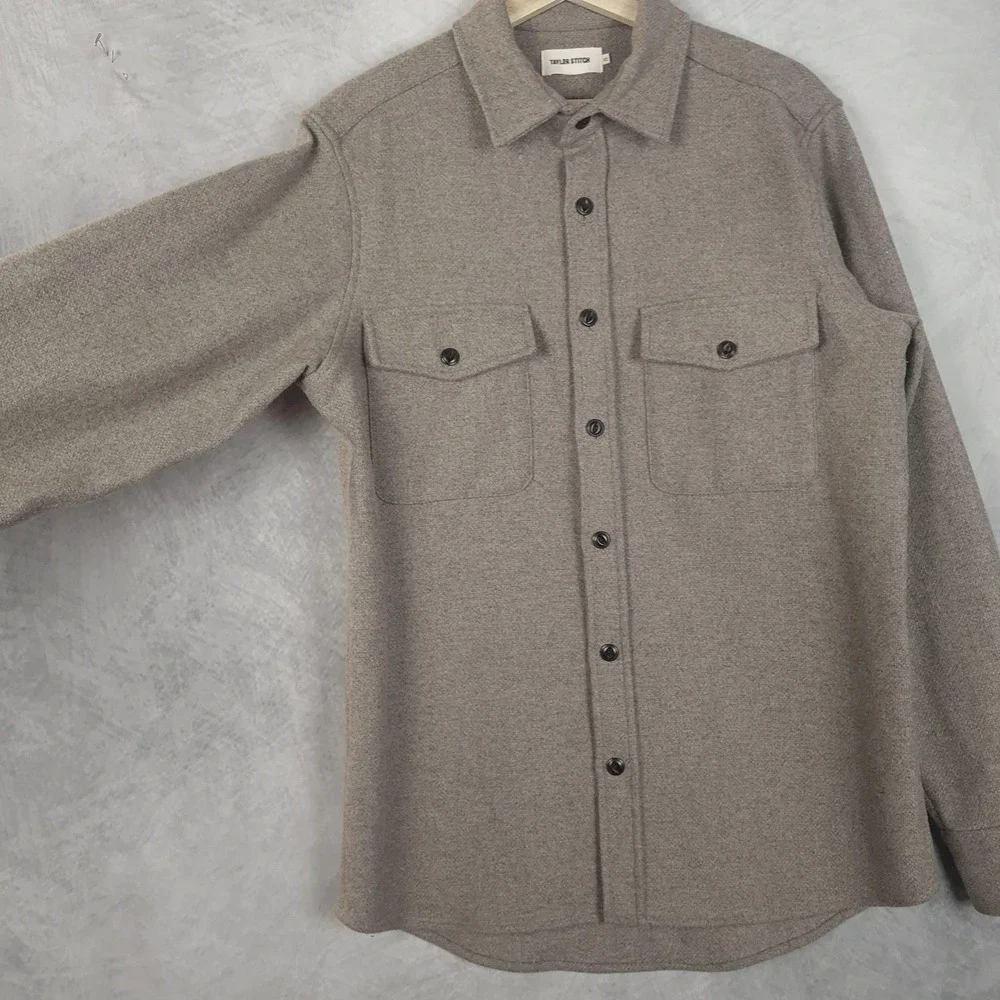 Taylor Stitch Shirt Jacket Mens 42 Brown Wool Blend Maritime Workwear Overshirt